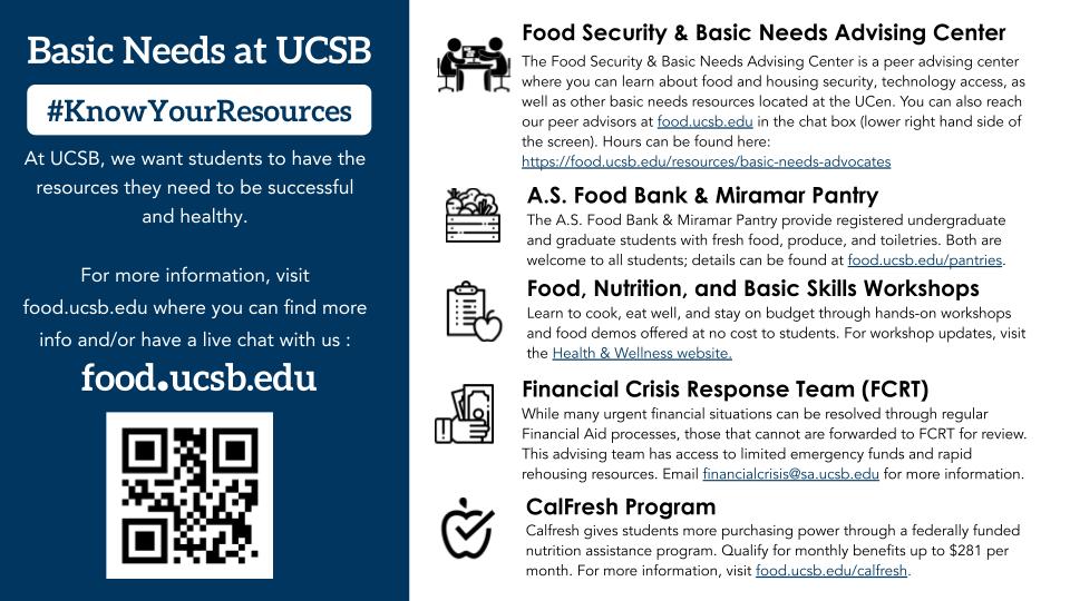 Basic Needs Programs @ UCSB with Qr-code