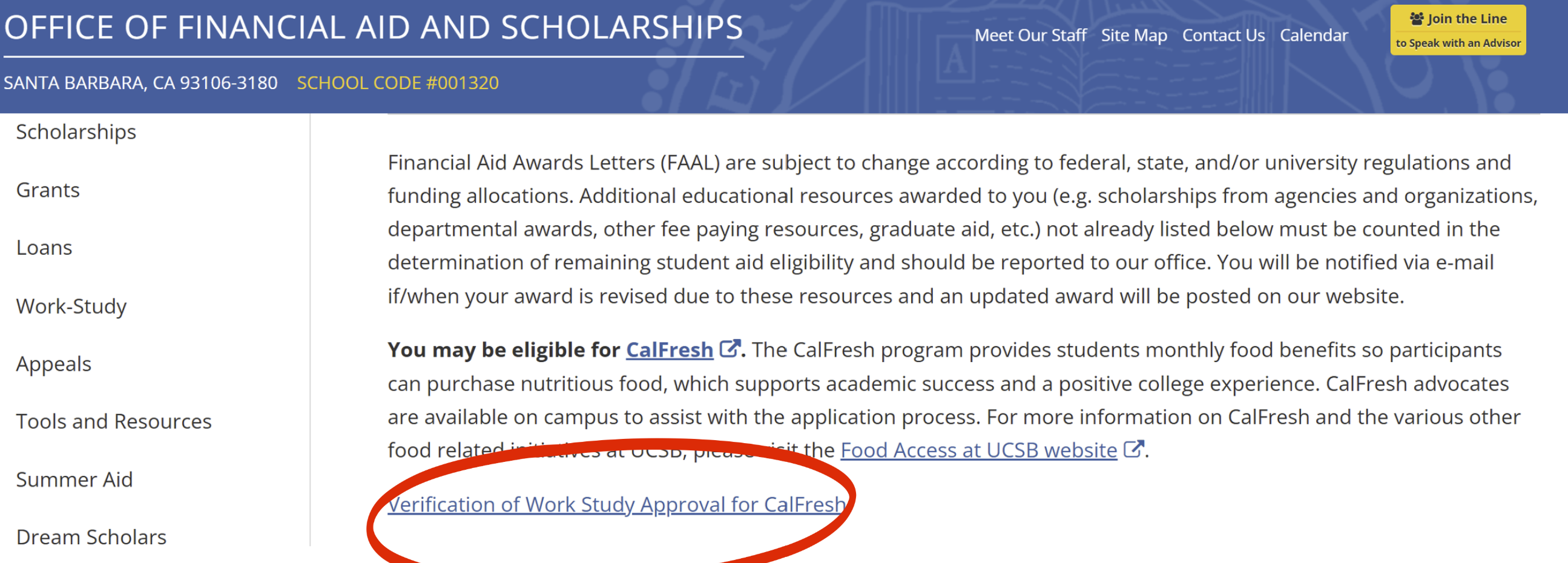 Work Study Verification Letter