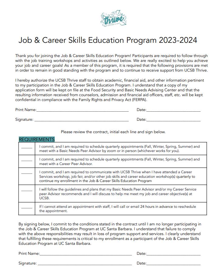 Job & Career Skills Education Program 2023-2024